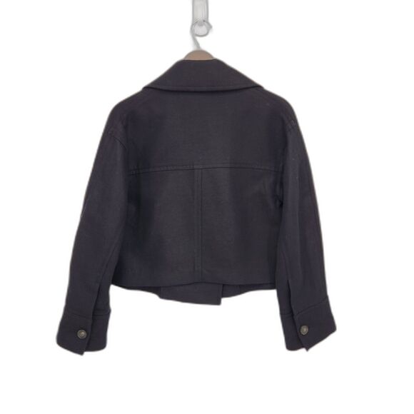 New Vince Womens Crop Blazer Jacket Cotton Linen Black Size Small - Picture 3 of 5